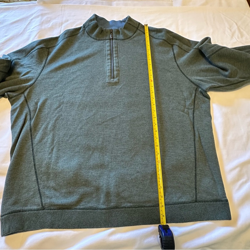 Tommy Bahama Flipshore Reversible Men’s XXL 1/4 Zip Pullover Sweater  Blue/Sage - Picture 9 of 16